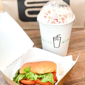 Shake Shack Upper West Side - ShackBurger and Strawberry Rhubarb Shake - Fast Food Near Me - New York, New York Shake Shack Upper West Side - ShackBurger and Strawberry Rhubarb Shake - Fast Food Near Me - New York, New York