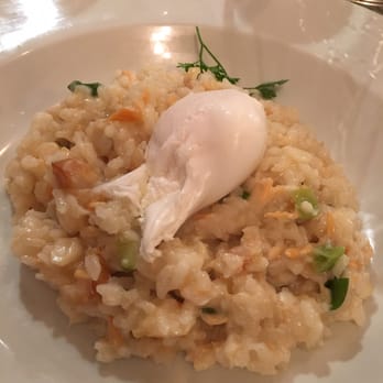 The Horseshoes - Smoked haddock and salmon risotto, poached egg, chive and lemon oil. - Pubs Near Me - Derbyshire, DBY