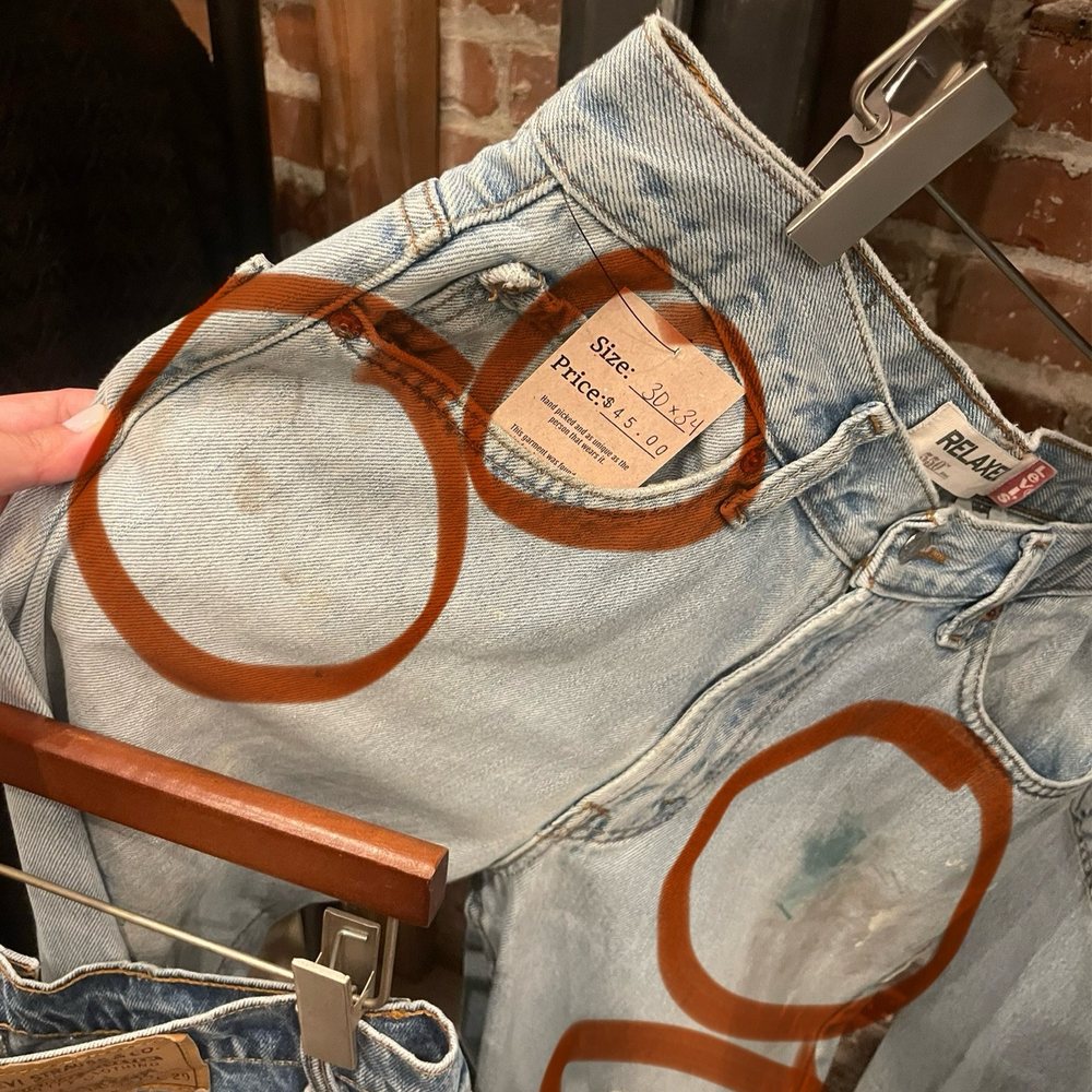 $45 for stained Levi's