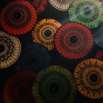 Rangoon Burmese Kitchen - Ceiling dotted with traditional umbrellas - Burmese Near Me - Honolulu, Hawaii