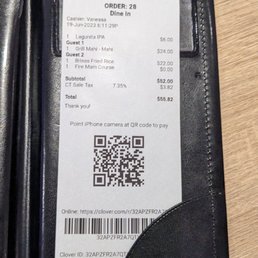 a receipt in a wallet