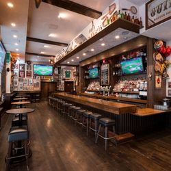 The Lark Bar - A wide shot of the space, from the front.