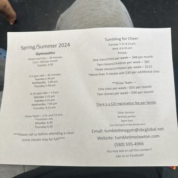 Tumble Time Preschool Gymnastics - Prices and schedule - Lawton, Oklahoma Tumble Time Preschool Gymnastics - Prices and schedule - Lawton, Oklahoma