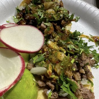 Tacos El Pecas - Top: Pastor Bottom: Asada - Food Trucks Near Me - Los Angeles, California