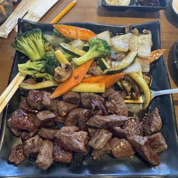 Edo Japan - Steak Habatchi- barley made a dent. - Sushi Bars Near Me - Pearland, Texas Edo Japan - Steak Habatchi- barley made a dent. - Sushi Bars Near Me - Pearland, Texas