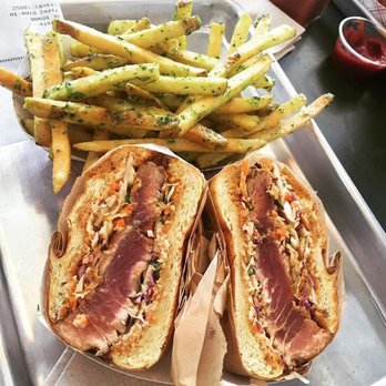 Gotts Roadside - Ahi tuna burger. Soggy and sour. No. - Burgers Near Me - Napa, California Gotts Roadside - Ahi tuna burger. Soggy and sour. No. - Burgers Near Me - Napa, California