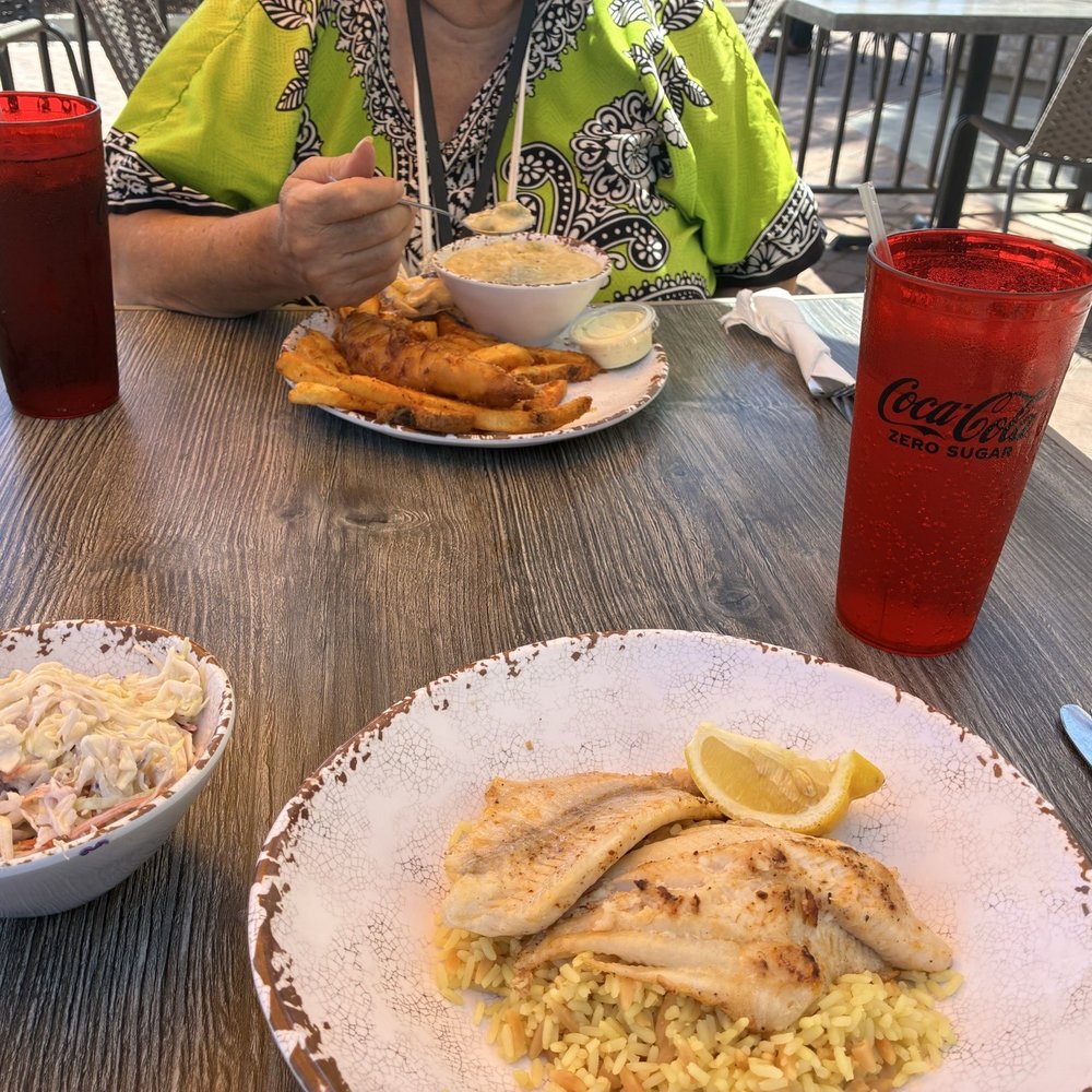 Talipia with Side Brown Rice coleslaw Combo number 3 with fries and clam chowder Talipia with Side Brown Rice coleslaw Combo number 3 with fries and clam chowder