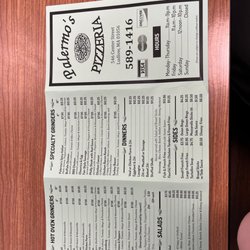 Palermo's Restaurant & Pizzeria - Menu outside