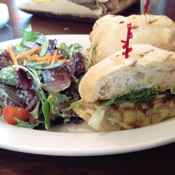 Googie Grill - Delicious chicken pesto sandwich with a side salad! - American Near Me - Seaside, California