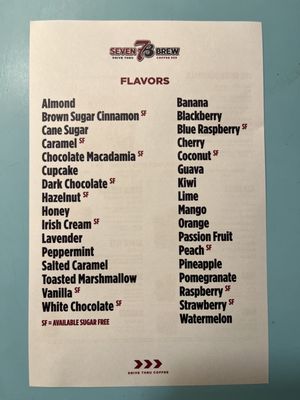 Menu photo 3 7 Brew Coffee Deland, FL