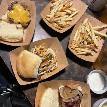 Green Dot Stables - Truffle & Herb fries, Fried Bologna, Cheeseburger Sliders, Bhan Mi - Bars Near Me - Detroit, Michigan Green Dot Stables - Truffle & Herb fries, Fried Bologna, Cheeseburger Sliders, Bhan Mi - Bars Near Me - Detroit, Michigan