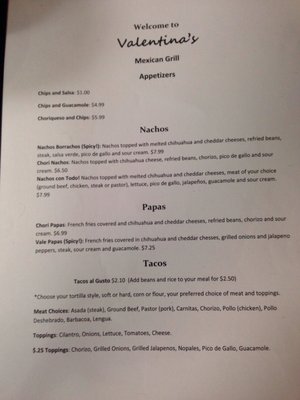 Menu photo 4 Valentina's Mexican Grill Comstock, MI Menu photo 4 Valentina's Mexican Grill Comstock, MI