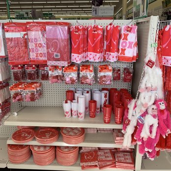Dollar Tree - Valentine's Day plates, cups, hand towels, napkins, and table cloths - Discount Store Near Me - Summerville, South Carolina