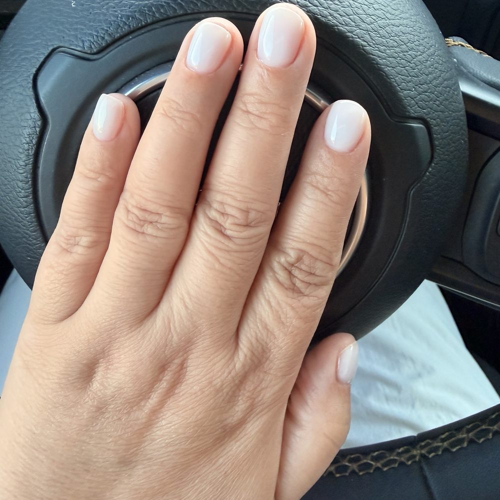 Russian manicure with hard gel.