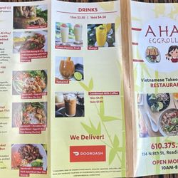 A Ha Eggroll Takeout Restaurant - Menu