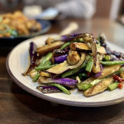 Wojia Hunan Cuisine - Eggplant, string beans my perennial favorite