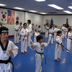 Master Hwang's World Martial Arts - Nunchuk training at tae kwon do summer camp.