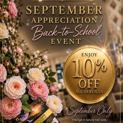 3 Thirty 3 Nail Bar - September is for YOU!  Enjoy 10% OFF all full services all month long. Come relax, recharge & let us pamper you!