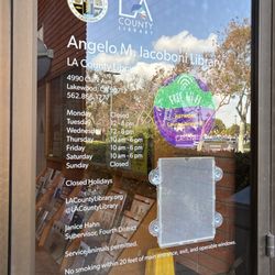 LA County Library - Angelo M Iacoboni Library - Hours