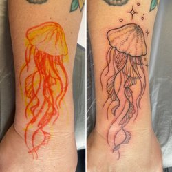 The Aviary Tattoo Shop - Hand drawn jellyfish tattoo