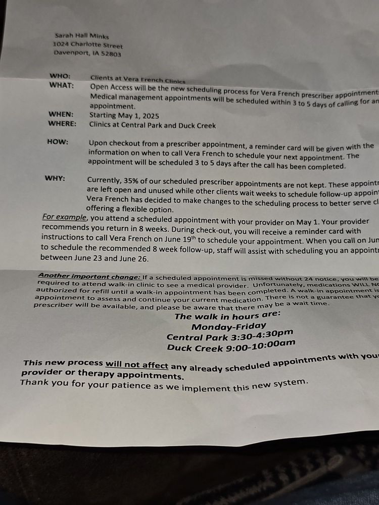 Vera French Community Mental Health Center - grief counselor in Davenport, IA