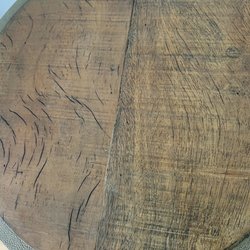 Fake wood (though they say it's reclaimed). Two sides don't match