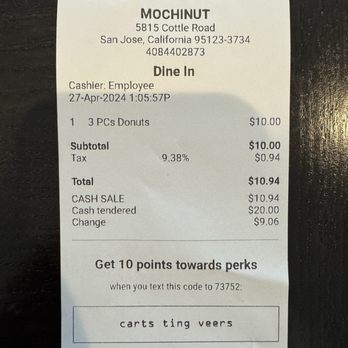 Mochinut Cottle Road - $10 for three Mochi donuts plus tax = $10.94 - Donuts Near Me - San Jose, California Mochinut Cottle Road - $10 for three Mochi donuts plus tax = $10.94 - Donuts Near Me - San Jose, California