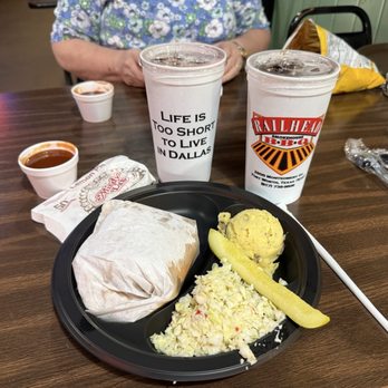 Railhead Smokehouse - Chopped Beef sandwich plate - Barbeque Near Me - Fort Worth, Texas