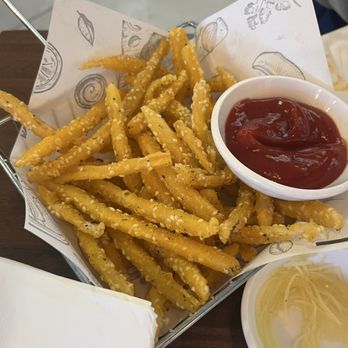 Seven Grams - Crispy Lotus Root Fries (less crunchy analogue to fries) - Chinese Near Me - Tustin, California Seven Grams - Crispy Lotus Root Fries (less crunchy analogue to fries) - Chinese Near Me - Tustin, California