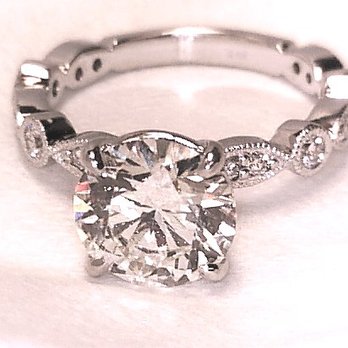Thomas Jewelers - 14k white gold custom made engagement ring set with a 2.27 Ct. Lab Grown center diamond. - Jewelry Near Me - Des Plaines, Illinois Thomas Jewelers - 14k white gold custom made engagement ring set with a 2.27 Ct. Lab Grown center diamond. - Jewelry Near Me - Des Plaines, Illinois