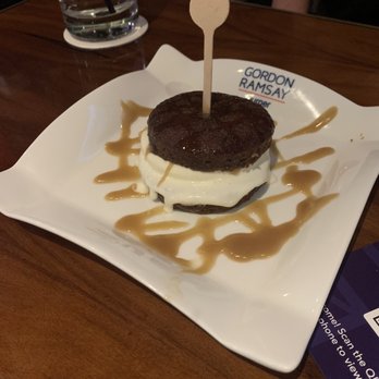 Gordon Ramsay Burger Las Vegas - Sticky toffee pudding ice cream sandwich. Ice cream was all melted by the time we got it :( - Burgers Near Me - Las Vegas, Nevada