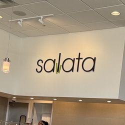 Salata - Stylish lettering above checkout!