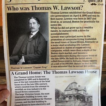 T Lawson’s Grill - Menu cover - Sports Bars Near Me - Grand Rivers, Kentucky