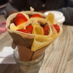 Stephanie's Crepes - Crepes with Nutella Strawberry banana filling.