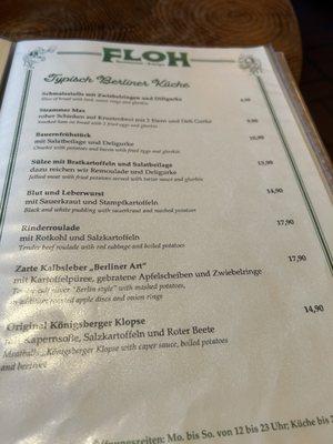 Menu photo 2 Restaurant Floh Berlin, BE