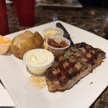 Social House 227 - New York strip steak with loaded baked potato - New American Near Me - Warrenton, Missouri