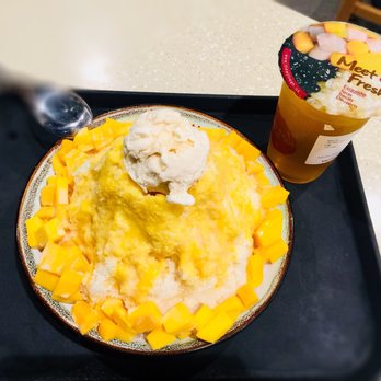 Meet Fresh - Mango Shaved Ice & Iced Green Tea - Desserts Near Me - Temple City, California Meet Fresh - Mango Shaved Ice & Iced Green Tea - Desserts Near Me - Temple City, California