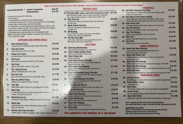 Menu photo 2 Quan Nem Ninh Hoa Sacramento, CA Menu photo 2 Quan Nem Ninh Hoa Sacramento, CA