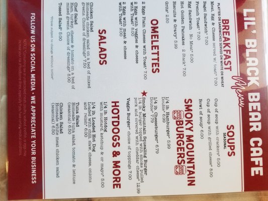 Menu photo 8 Lil Black Bear Cafe Pigeon Forge, TN Menu photo 8 Lil Black Bear Cafe Pigeon Forge, TN