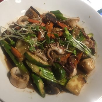 Hyuga Sushi - Stir fry veggies with octopus! Omakase dish - Japanese Near Me - San Marcos, California Hyuga Sushi - Stir fry veggies with octopus! Omakase dish - Japanese Near Me - San Marcos, California