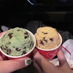 Mint choc chip and regular chocolate chip Mint choc chip and regular chocolate chip