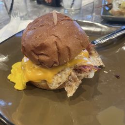 Sunrise stacked breakfast sandwich