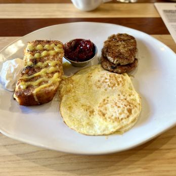 HomeGrown - Alexandria - Cranberry French Toast $14.75 Homemade apple pound cake battered, griddled, & paired with cranberry compote, two eggs, & a choice of meat. - Breakfast & Brunch Near Me - Alexandria, Virginia HomeGrown - Alexandria - Cranberry French Toast $14.75 Homemade apple pound cake battered, griddled, & paired with cranberry compote, two eggs, & a choice of meat. - Breakfast & Brunch Near Me - Alexandria, Virginia