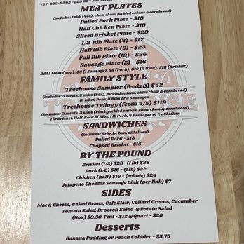 Treehouse BBQ - 2026 menu - Caterers Near Me - Saint Petersburg, Florida Treehouse BBQ - 2026 menu - Caterers Near Me - Saint Petersburg, Florida