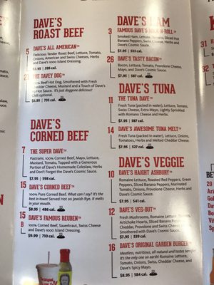 Menu photo 2 Dave's Cosmic Subs South Burlington, VT Menu photo 2 Dave's Cosmic Subs South Burlington, VT