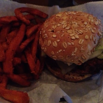 LoKal - Veggie burger with sweet potato fries - Burgers Near Me - Miami, Florida LoKal - Veggie burger with sweet potato fries - Burgers Near Me - Miami, Florida
