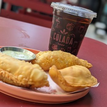 Colada Shop - Three Empanadas and Mojito Cold Brew - Cocktail Bars Near Me - Fairfax, Virginia