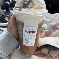 Dunkin' - Iced Mint Chocolate Chip Latte very bitter and tastes like I ate a hand full of mint leaves lol cream or more sweetner will fix it
