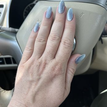 Scenic City Nails Spa - Blue cat eye nails love them! - Nail Salons Near Me - Chattanooga, Tennessee