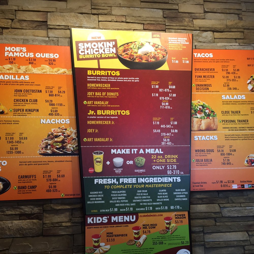 Moe's Southwest Grill - The menu - Mexican Near Me - Denham Springs, Louisiana Moe's Southwest Grill - The menu - Mexican Near Me - Denham Springs, Louisiana